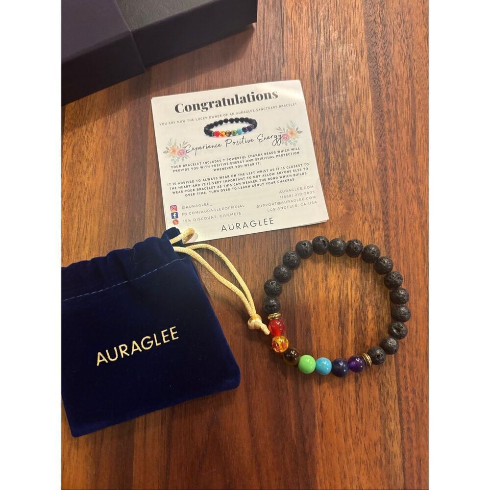 Auraglee Rainbow Chakra Oil Infusion Beaded Bracelet
